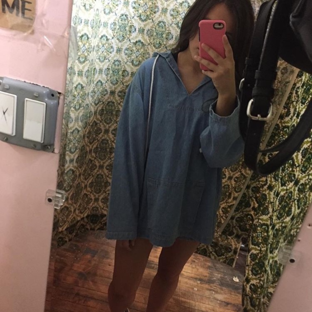 Denim poncho dress